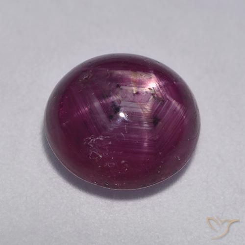 Rubino Stellato Viola medio-scuro naturale da 5.43 ct, Ovale, Traslucido