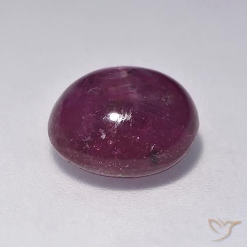Rubino Stellato Viola medio-scuro naturale da 5.43 ct, Ovale, Traslucido