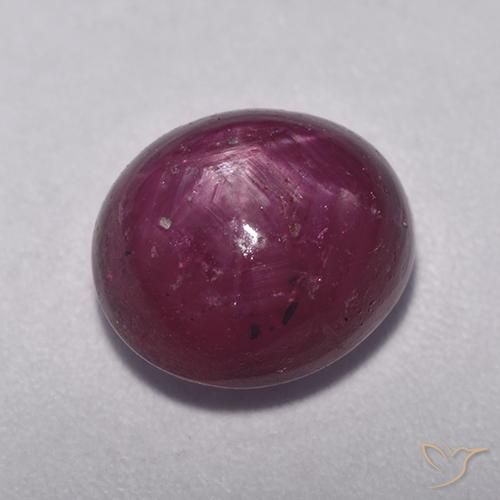 Rubino Stellato Rosso lampone naturale da 6.08 ct, Ovale, Opaco