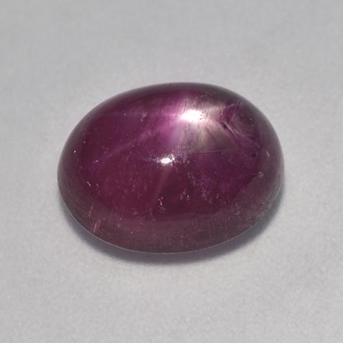 Rubino stellato naturale porpora da 4,90 ct, taglio ovale, traslucido