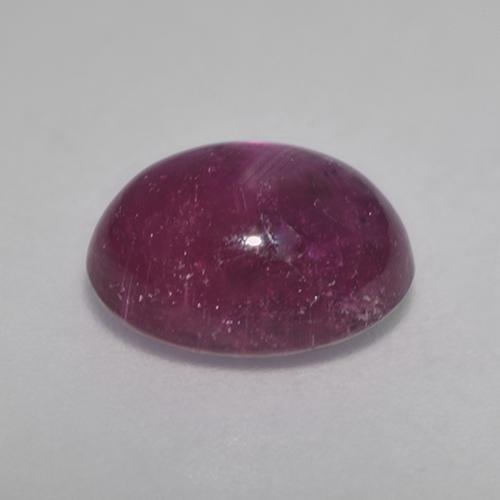 Rubino stellato naturale porpora da 4,90 ct, taglio ovale, traslucido