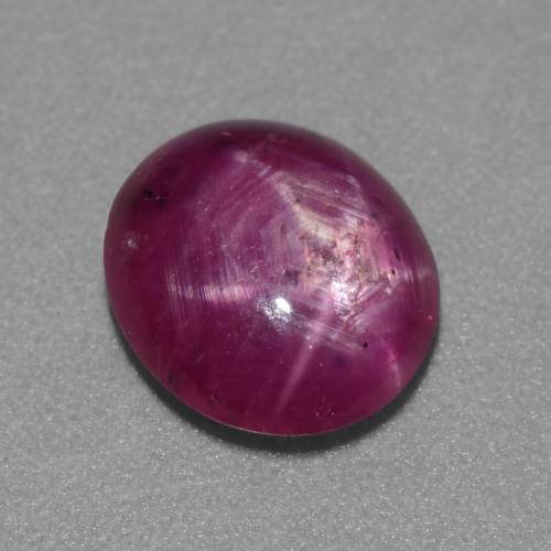 Rubino Stellato Viola scuro naturale da 2.50 ct, Taglio ovale, Traslucido
