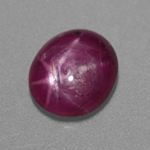 Rubino Stellato Viola scuro naturale da 2.50 ct, Taglio ovale, Traslucido