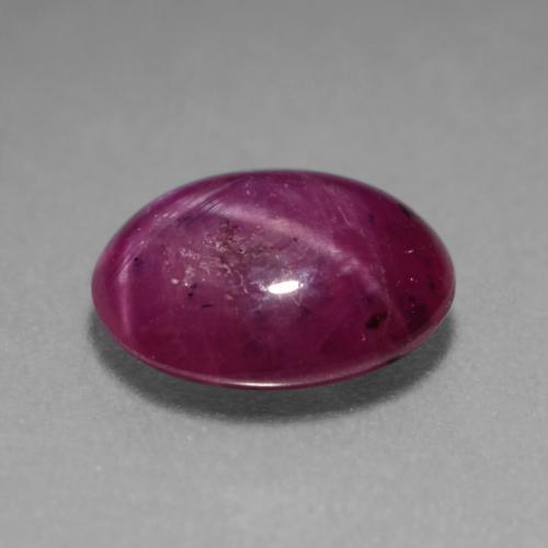 Rubino Stellato Viola scuro naturale da 2.50 ct, Taglio ovale, Traslucido