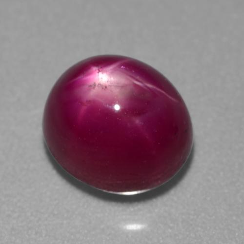 Rubino stellato naturale porpora da 4,05 ct, taglio ovale, traslucido