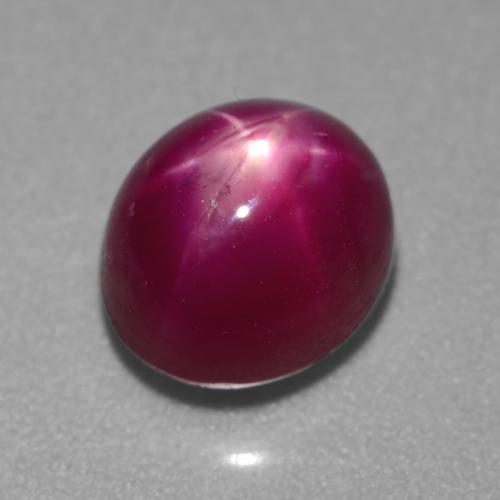 Rubino stellato naturale porpora da 4,05 ct, taglio ovale, traslucido