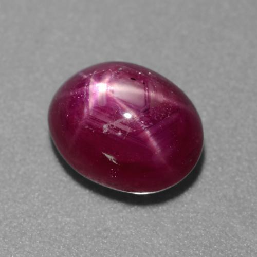 Rubino stellato Rosa violetto naturale da 2.96 ct, Taglio ovale, Traslucido