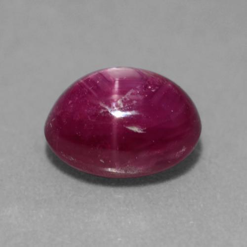 Rubino stellato Rosa violetto naturale da 2.96 ct, Taglio ovale, Traslucido