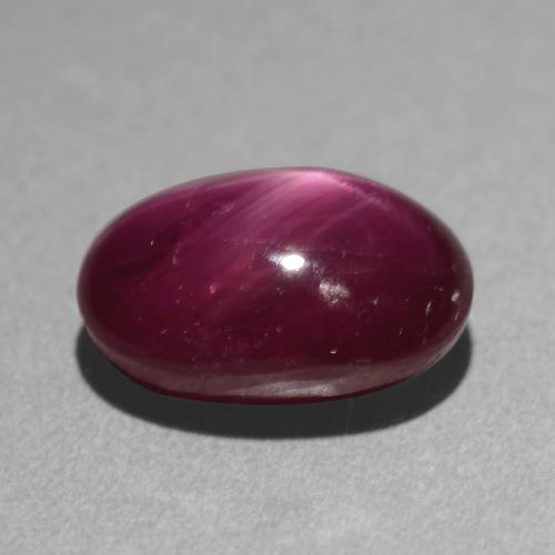Rubino stellato naturale porpora da 3,03 ct, taglio ovale, traslucido