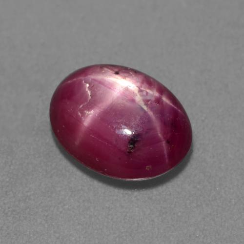 Rubino stellato naturale porpora da 3,06 ct, taglio ovale, traslucido