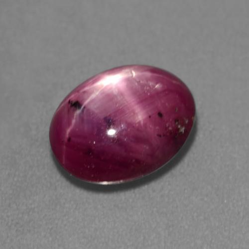 Rubino stellato naturale porpora da 3,06 ct, taglio ovale, traslucido