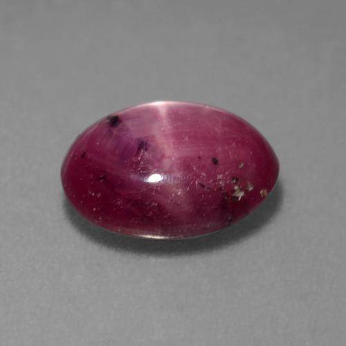 Rubino stellato naturale porpora da 3,06 ct, taglio ovale, traslucido