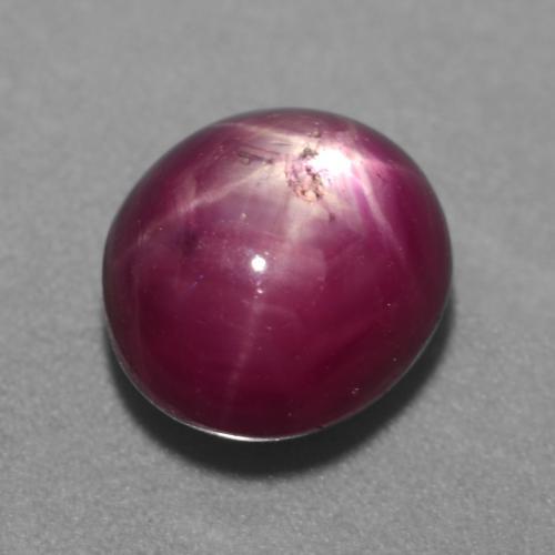 Rubino stellato naturale porpora da 5,38 ct, taglio ovale, traslucido