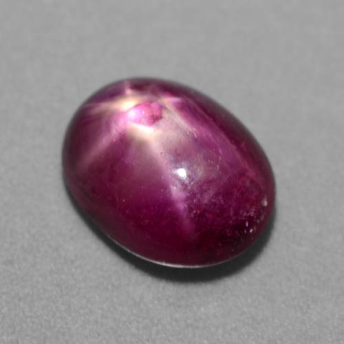 Rubino stellato naturale porpora da 3,81 ct, taglio ovale, traslucido