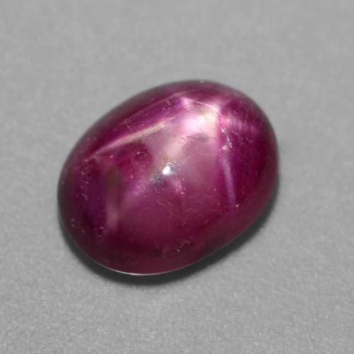 Rubino stellato naturale porpora da 3,81 ct, taglio ovale, traslucido