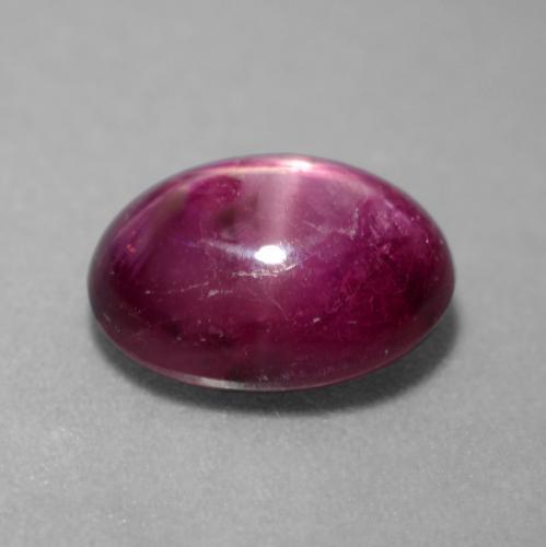 Rubino stellato naturale porpora da 3,81 ct, taglio ovale, traslucido