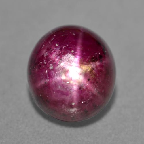 Rubino stellato naturale porpora da 4,75 ct, taglio ovale, traslucido