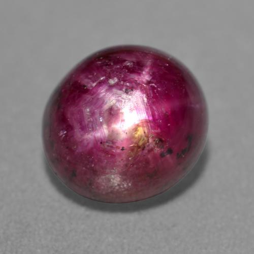 Rubino stellato naturale porpora da 4,75 ct, taglio ovale, traslucido