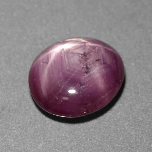 Rubino stellato naturale porpora da 1,83 ct, taglio ovale, traslucido