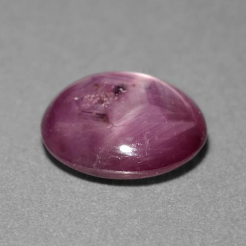 Rubino stellato naturale porpora da 1,83 ct, taglio ovale, traslucido