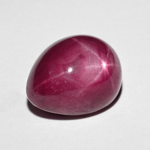 Rubino stellato naturale rosso da 9,64 ct, taglio a pera, opaco