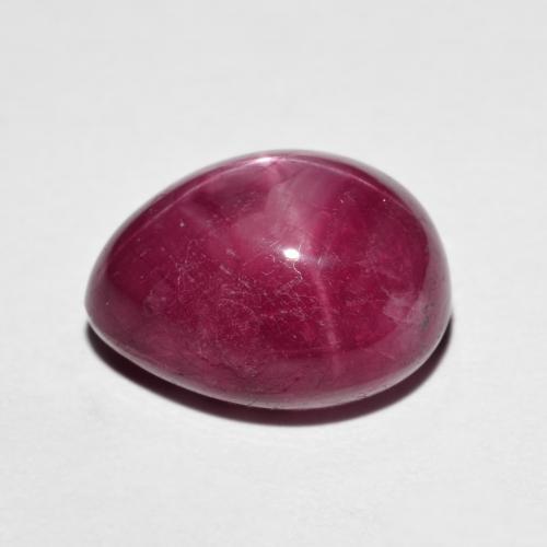 Rubino stellato naturale rosso da 9,64 ct, taglio a pera, opaco