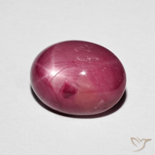 Rubino Stellato Rosso scuro naturale da 6.14 ct, Ovale, Opaco