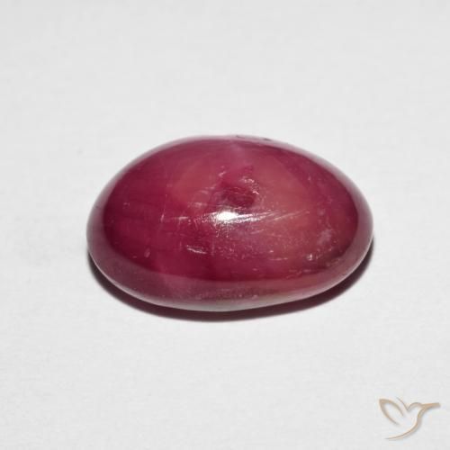 Rubino Stellato Rosso scuro naturale da 6.14 ct, Ovale, Opaco