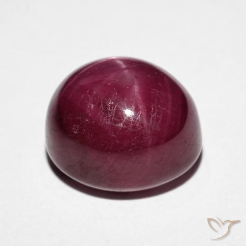Rubino stellato Rosso scuro naturale da 11.82 ct, Taglio ovale, Opaco