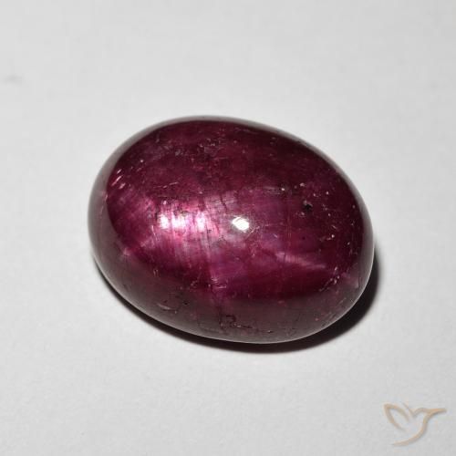 Rubino Stellato Rosso scuro naturale da 9.13 ct, Ovale, Opaco