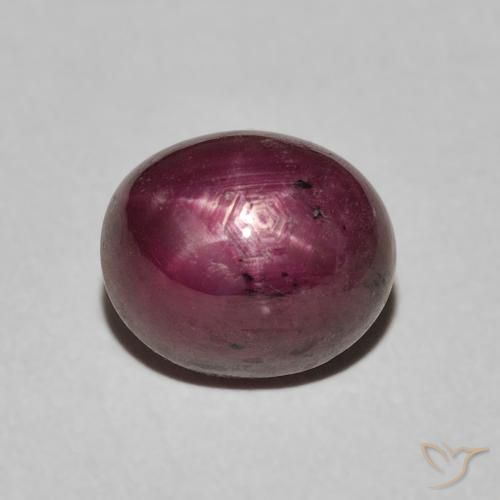 5.56ct Naturale Viola rossastro Rubino stellato, Ovale, Opaco