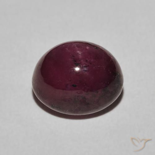 Rubino Stellato Viola rossastro naturale da 5.56 ct, Ovale, Opaco