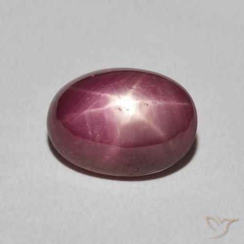 4.45ct Naturale Medium Light-Purple Rubino stellato, Ovale, Opaco