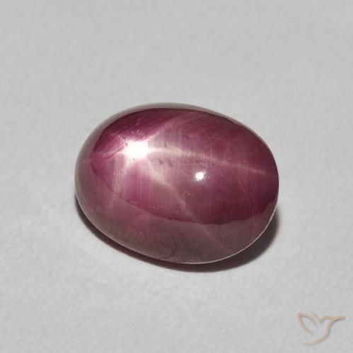 Rubino Stellato Medium Light-Purple naturale da 4.45 ct, Ovale, Opaco