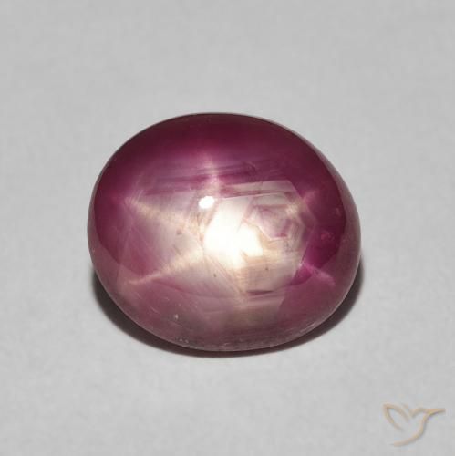 3.94ct Naturale Medium Dark-Purple Rubino stellato, Ovale, Opaco