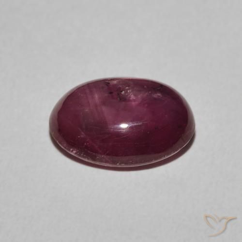 Rubino Stellato Viola rossastro naturale da 4.38 ct, Ovale, Opaco