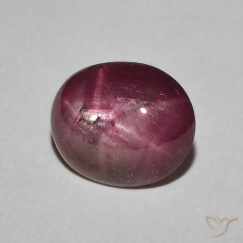 Rubino Stellato Magenta grigiastro naturale da 3.85 ct, Ovale, Opaco