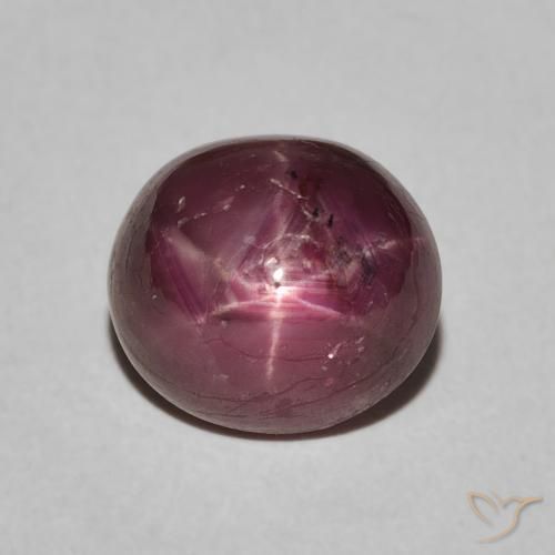5.04ct Naturale Magenta grigiastro Rubino Stellato, Ovale, Opaco