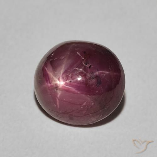 Rubino Stellato Magenta grigiastro naturale da 5.04 ct, Ovale, Opaco
