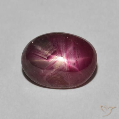 4.72ct Naturale Prugna Viola Rubino stellato, Ovale, Opaco