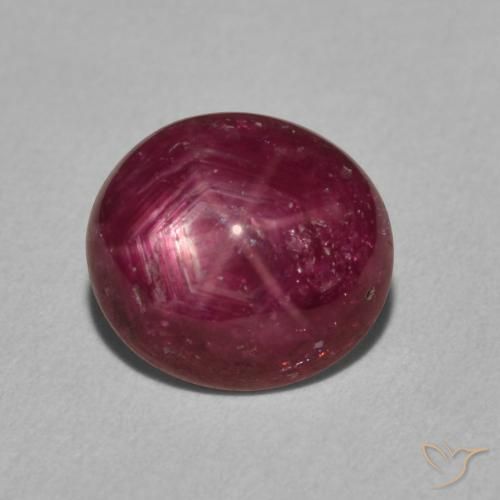 4.15ct Naturale Viola rossastro Rubino stellato, Ovale, Opaco