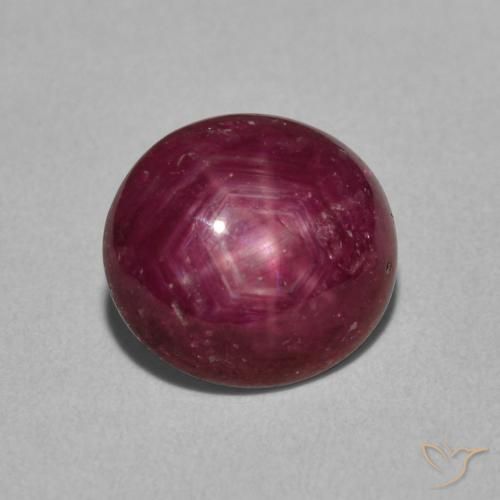 Rubino Stellato Viola rossastro naturale da 4.15 ct, Ovale, Opaco