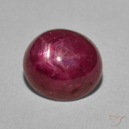 Rubino Stellato Bacca Viola naturale da 5.50 ct, Ovale, Opaco