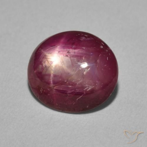 Rubino Stellato Viola medio naturale da 3.97 ct, Ovale, Opaco