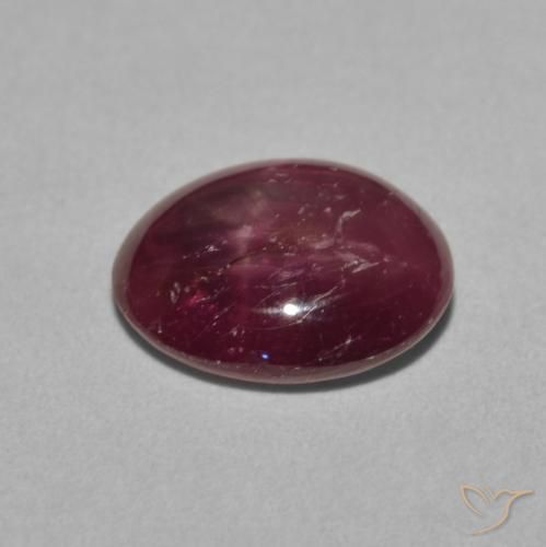 Rubino Stellato Viola medio naturale da 3.97 ct, Ovale, Opaco
