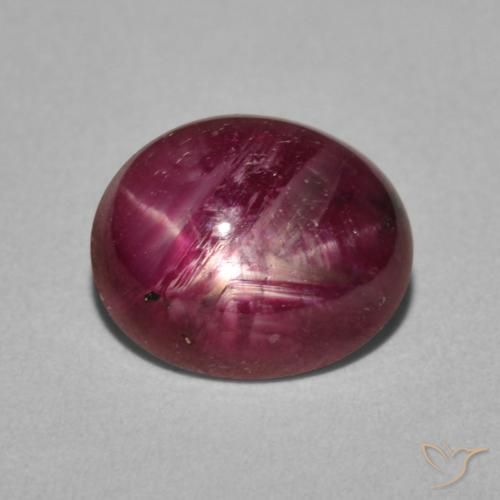 4.45ct Naturale Bacca Viola Rubino stellato, Ovale, Opaco
