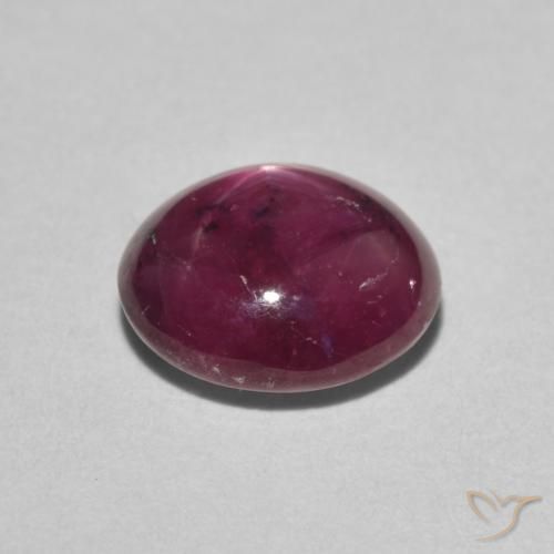 Rubino Stellato Rosso scuro naturale da 3.05 ct, Ovale, Opaco