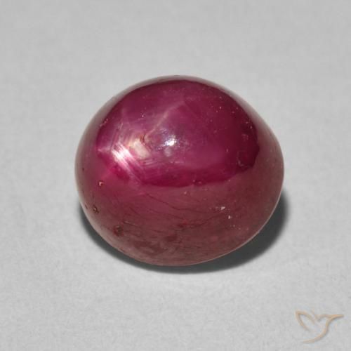 Rubino Stellato Rosso scuro naturale da 5.15 ct, Ovale, Opaco