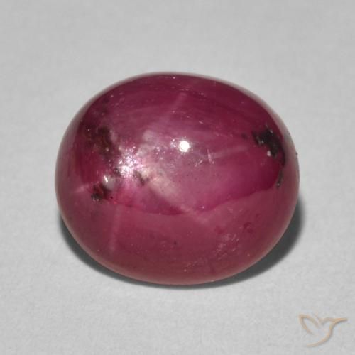 Rubino Stellato Rosso medio naturale da 4.85 ct, Ovale, Opaco