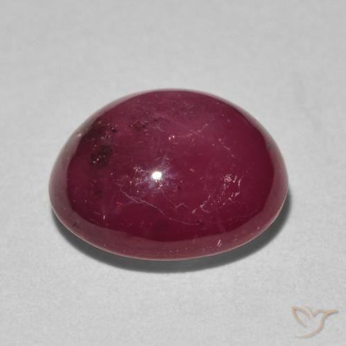 Rubino Stellato Rosso medio naturale da 4.85 ct, Ovale, Opaco